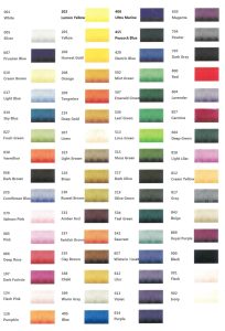Thread Color Chart Chart of colors the library currently has, while supplies last"