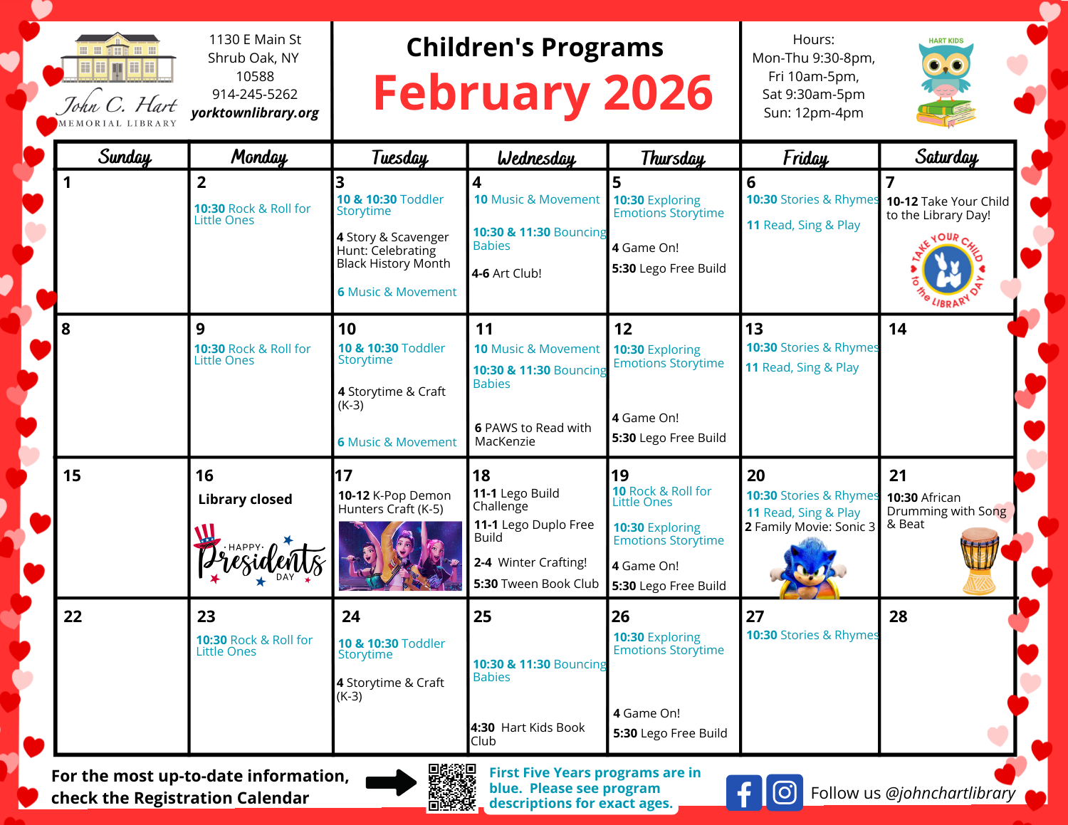 Image of the print calendar for Children's programming in the month of September