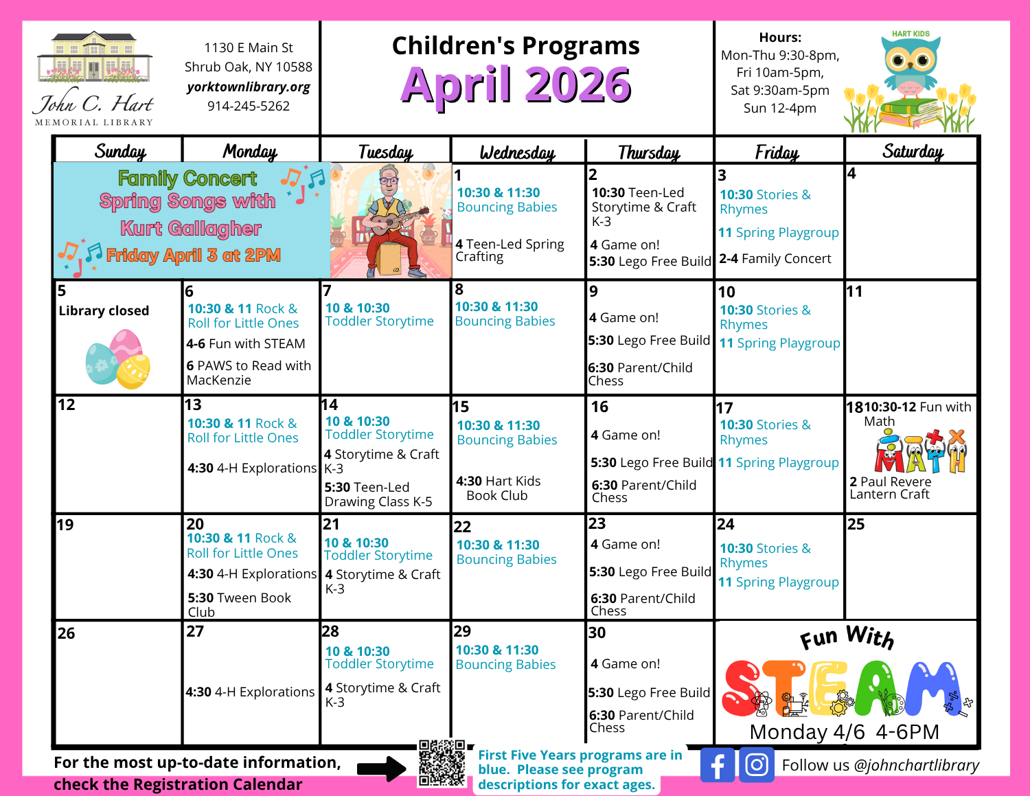 Image of the print calendar for Children's programming in the month of September