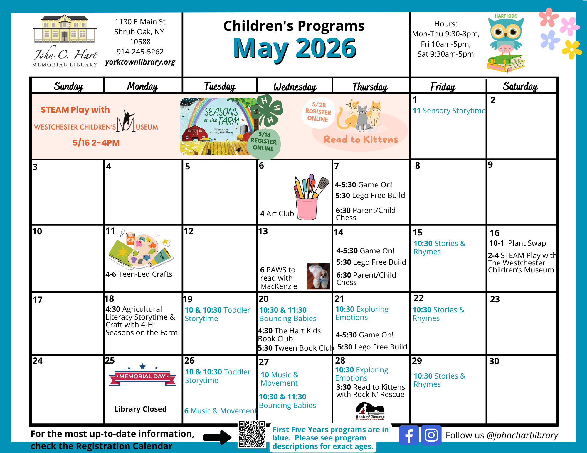 Image of the print calendar for Children's programming in the month of September