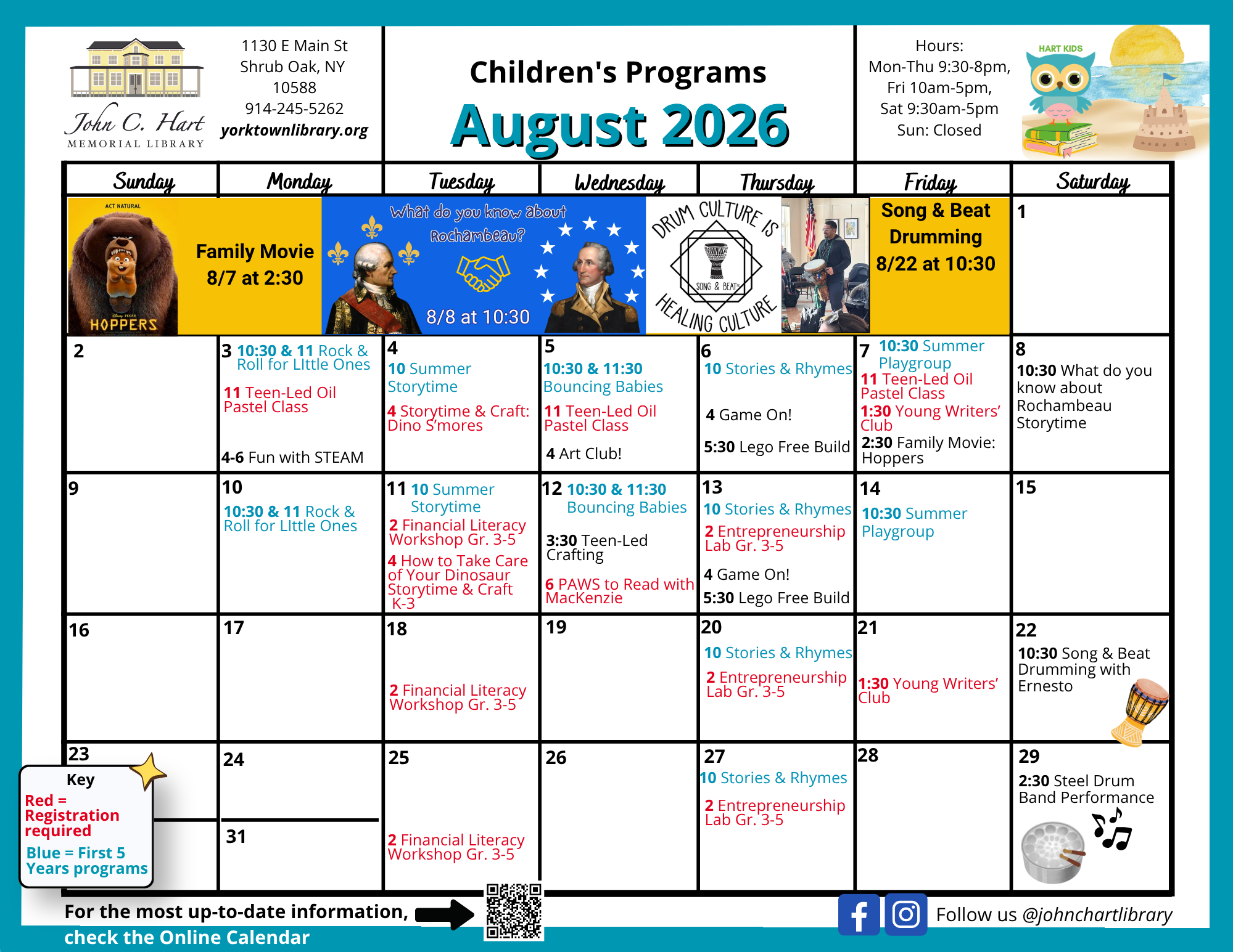 Image of the print calendar for Children's programming in the month of September